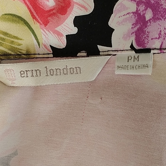 Erin London Floral Zip Front Jacket Sz PM - Picture 4 of 9